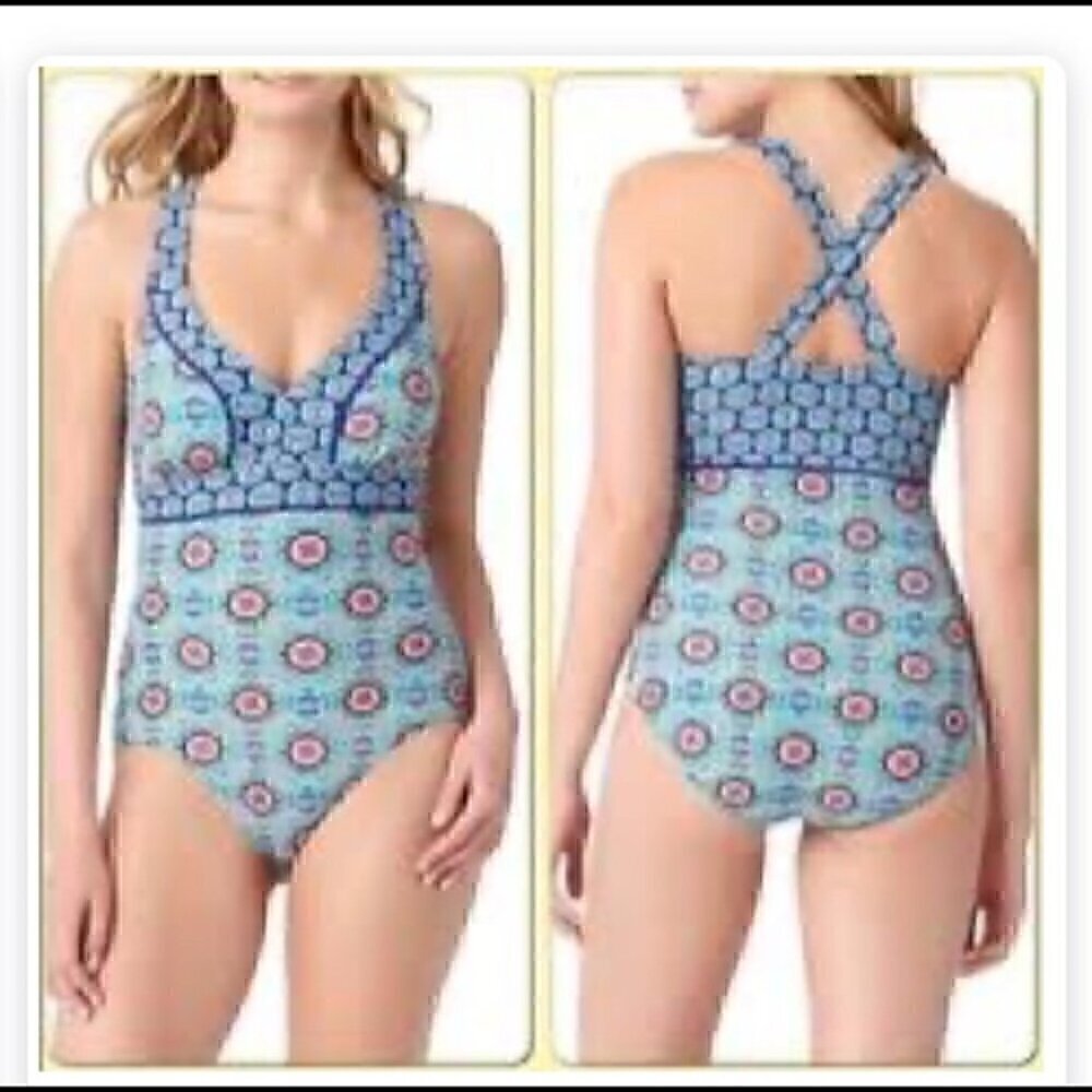 EUC - Catalina Royal Garden One Piece Swimsuit - Size 8/10